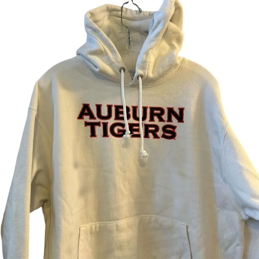 Champion Auburn‎ Tigers Men's Hoodie White Pullover Size L Sports Theme